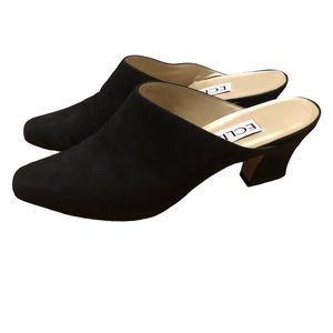 SOLD ON DPOP! NWT Eclisse leather/suede heeled mules